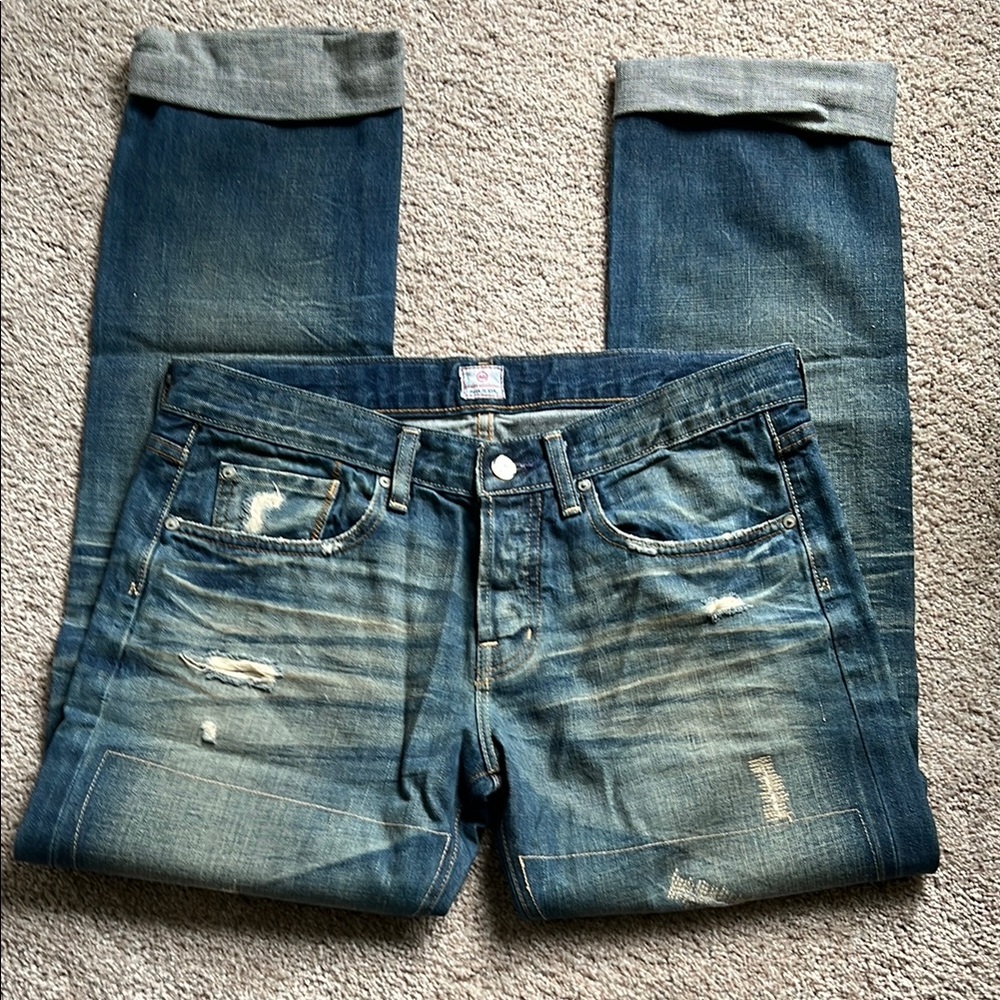 Ag Adriano Goldschmied Blue Relaxed Jeans with Vintage Wash